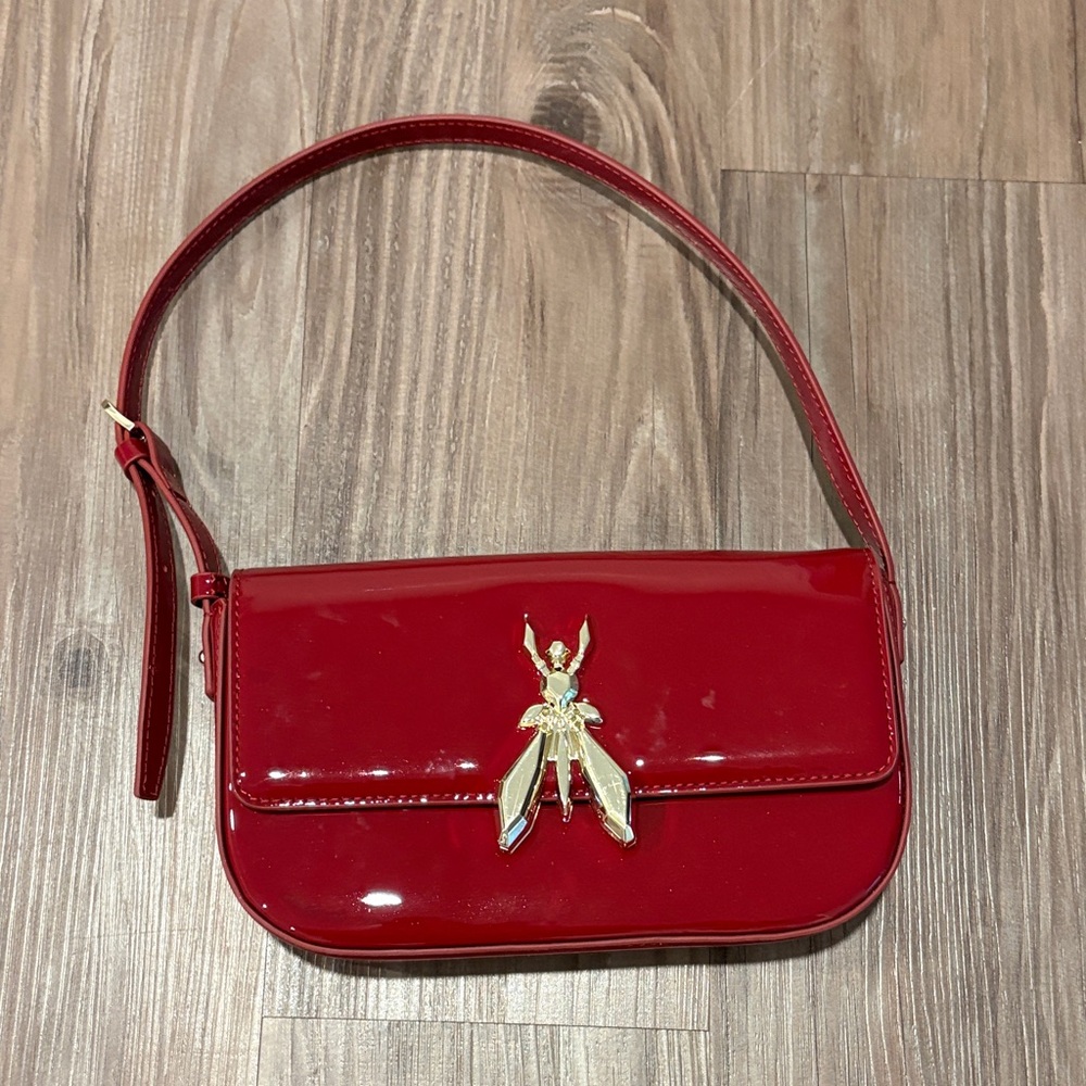 Patrizia Pepe Glossy Red Shoulder Bag